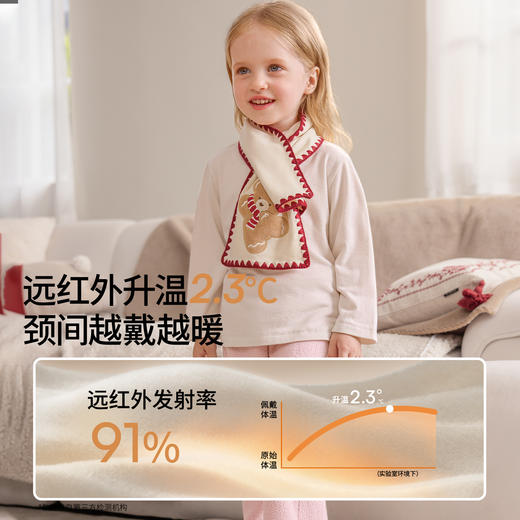 【婴童服配】嫚熙儿童火山小磨毛围巾女童防风保暖系带围脖宝宝小月龄脖套 商品图2