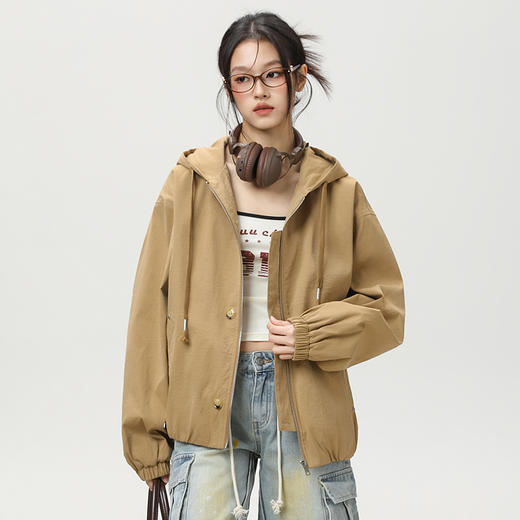 LUCKY DEER/幸运鹿女秋季小个子慵懒风开衫夹克 商品图0