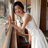 西遇白色无袖连衣裙女2026年夏季新款褶皱收腰显瘦气质A字中长裙E0060424 商品缩略图1