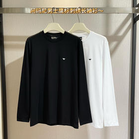 2件礼盒26秋季阿玛尼莱赛尔鹰标长袖T恤衫081701