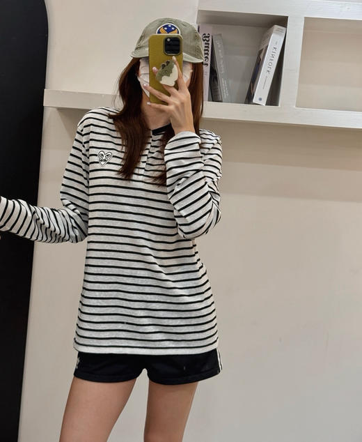 天丝亚麻爱心小马长袖条纹T恤081704 商品图8