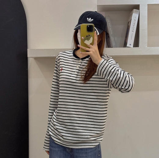 天丝亚麻爱心小马长袖条纹T恤081704 商品图9
