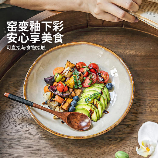 摩登主妇窑变釉下彩盘子家用菜盘2026新款高颜值陶瓷高级感深餐盘 商品图1