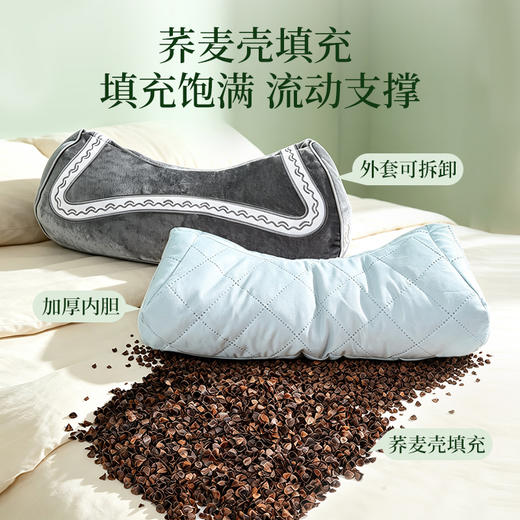 【马鞍造型 古韵刺绣】仁人艾 刺绣马鞍枕 马鞍人体工学造型 体合颈椎曲线 商品图2