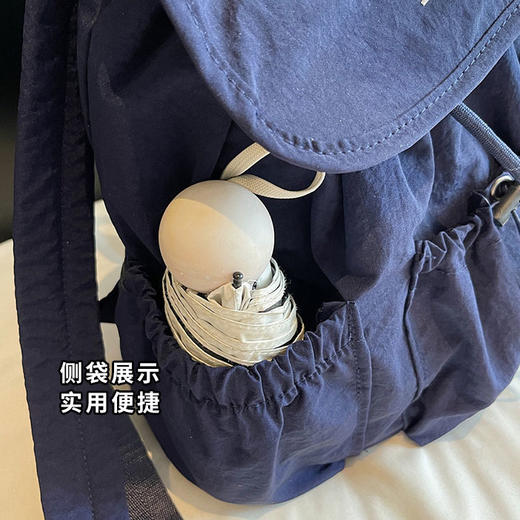 【轻薄面料 随性好看】YILUOSHAN 韩系ins抽绳刺绣双肩包 精致字母刺绣 简约不单调 3色可选 商品图4