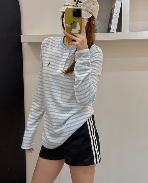 天丝亚麻爱心小马长袖条纹T恤081704 商品图4