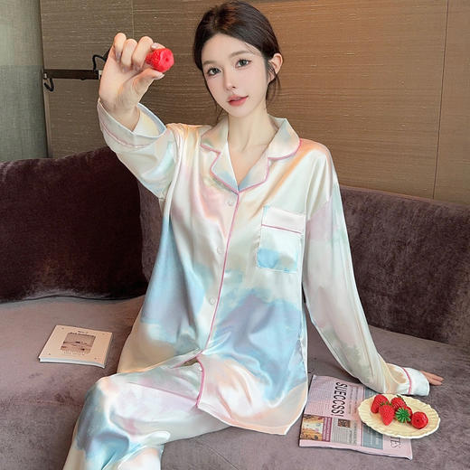 【超好看❗️长袖长裤家居服两件套】亲肤柔软，舒适透气，上身超舒服！甜美简约睡衣女实拍春夏秋冬季新款睡裤★美物社 商品图1