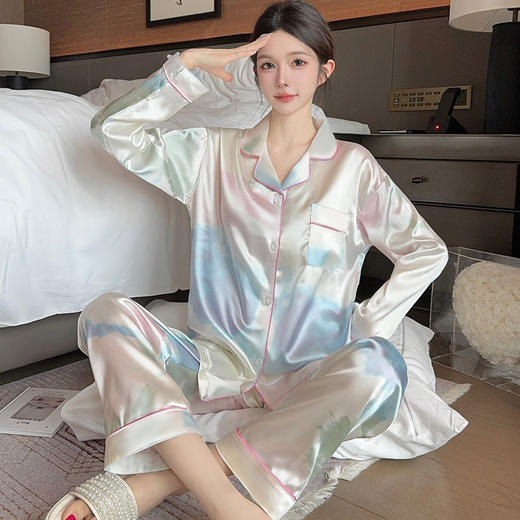 【超好看❗️长袖长裤家居服两件套】亲肤柔软，舒适透气，上身超舒服！甜美简约睡衣女实拍春夏秋冬季新款睡裤★美物社 商品图2