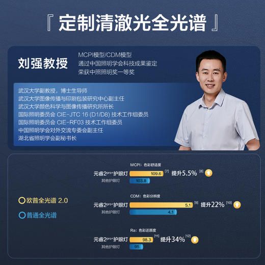销量👍欧普微极芯清澈光送礼全光谱护眼灯书桌儿童学生学习读写台灯元睿系列 商品图3