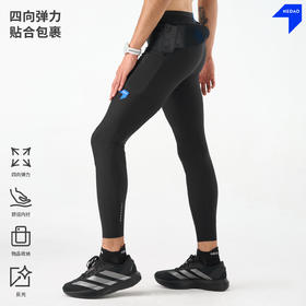 跑步紧身裤内道灵动力收纳紧身长裤可装手机弹力男女马拉松跑步裤