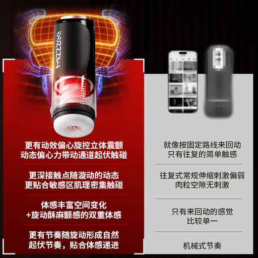 【男用器具】谜姬 夜神漩涡杯伸缩抖动加温震动飞机杯【控价产品】 商品图7