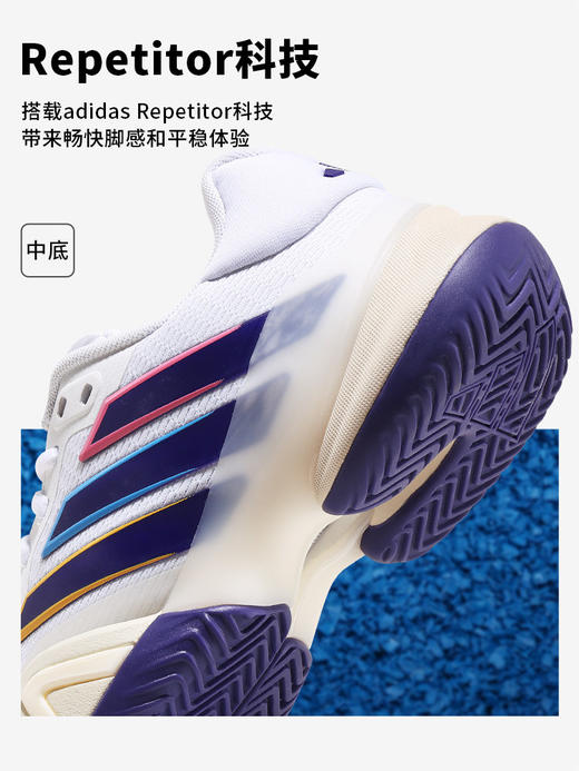 Adidas阿迪达斯专业网球鞋女Barricade狼牙14代26澳网同款运动鞋 商品图5
