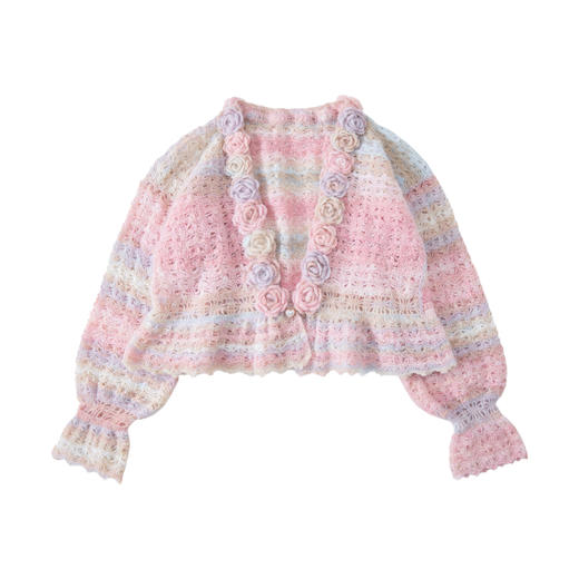 苏苏姐家云屿花朵开衫手工diy钩针编织外套毛线团材料包 商品图4