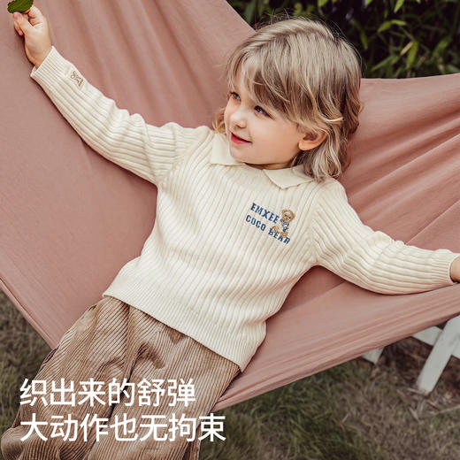 【宝宝服饰】嫚熙童装儿童毛衣2026新款秋季保暖男女宝宝套头肌理山羊绒针织衫 商品图4