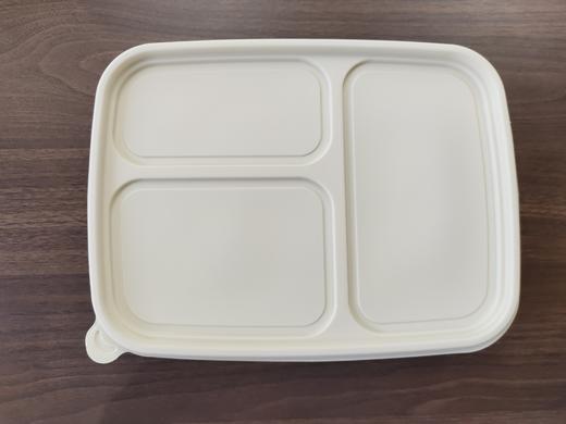 【MMK】一次性可降解玉米淀粉餐盒、三格900ML、200套一箱 商品图1