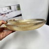 商超撤柜23cm琥珀竖纹玻璃餐盘子2个 商品缩略图2