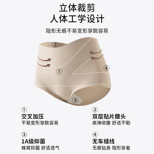 【超值3条装】蔓朵奇 无痕内裤 高弹不卷边 久坐不闷 日常通勤适配 商品图7