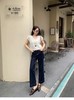 天丝亚麻镂空V领假两件短袖 | 重工满幅镂空提花工艺，超显白的米色，上身有气质又很耐看！【3-5天发货】 商品缩略图4
