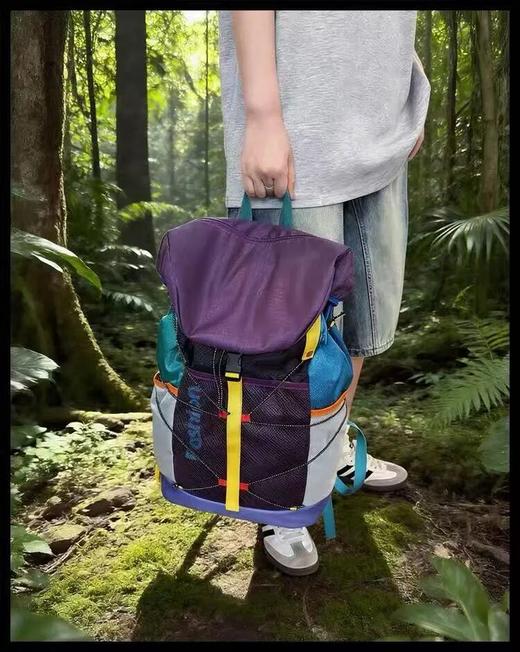 户外拼色大容量多用徒步双肩包 | 独特撞色拼接设计，轻薄防泼水面料，大容量科学分层收纳 商品图5