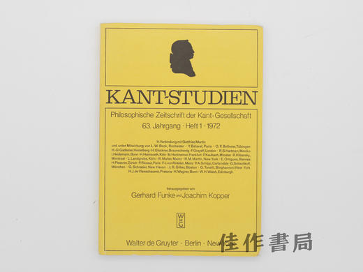 【绝版旧书】Kant-Studien. Philosophische Zeitschrift d…/康德研究》:康德学会哲学杂志 第63年卷 第1期(1972) 商品图0