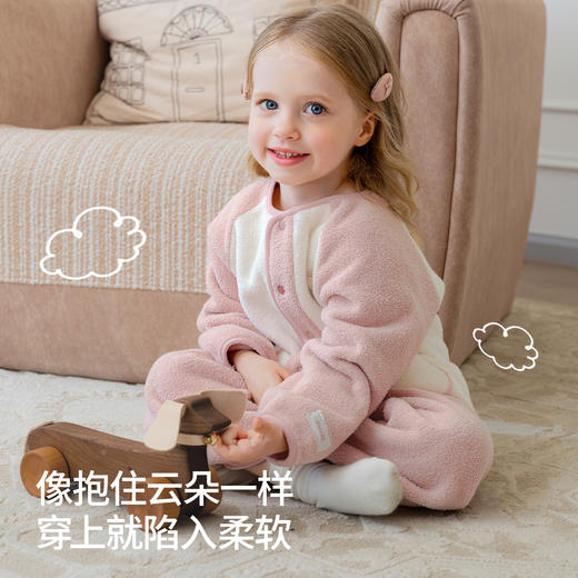 【宝宝服饰】[新品]嫚熙儿童家居服双面荔枝绒保暖轻便可外出男童女童秋冬睡衣 商品图2