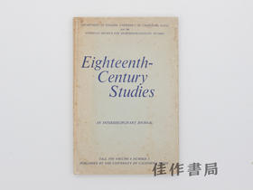 【绝版旧书】Eighteenth-Century Studies. An Interdiscipli…/十八世纪研究:跨学科期刊》第4卷第1期(1970年秋季)