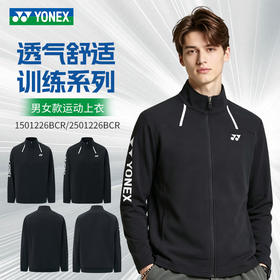 YONEX尤尼克斯yy羽毛球服1501226BCR透气训练系列男女款长袖外套运动上衣