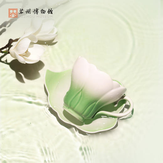 苏州博物馆 玉兰浮露陶瓷杯配拎袋茶杯渐变釉彩下午茶送礼 商品图1