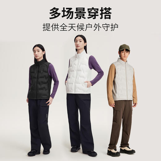 探拓户外山系轻薄羽绒马甲男女秋冬防风立领排骨保暖徒步登山外套 商品图3