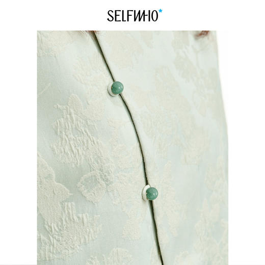 SELFWHO棉桑蚕丝混纺浮雕提花新中式马甲女2026秋季新款马夹套装 商品图4