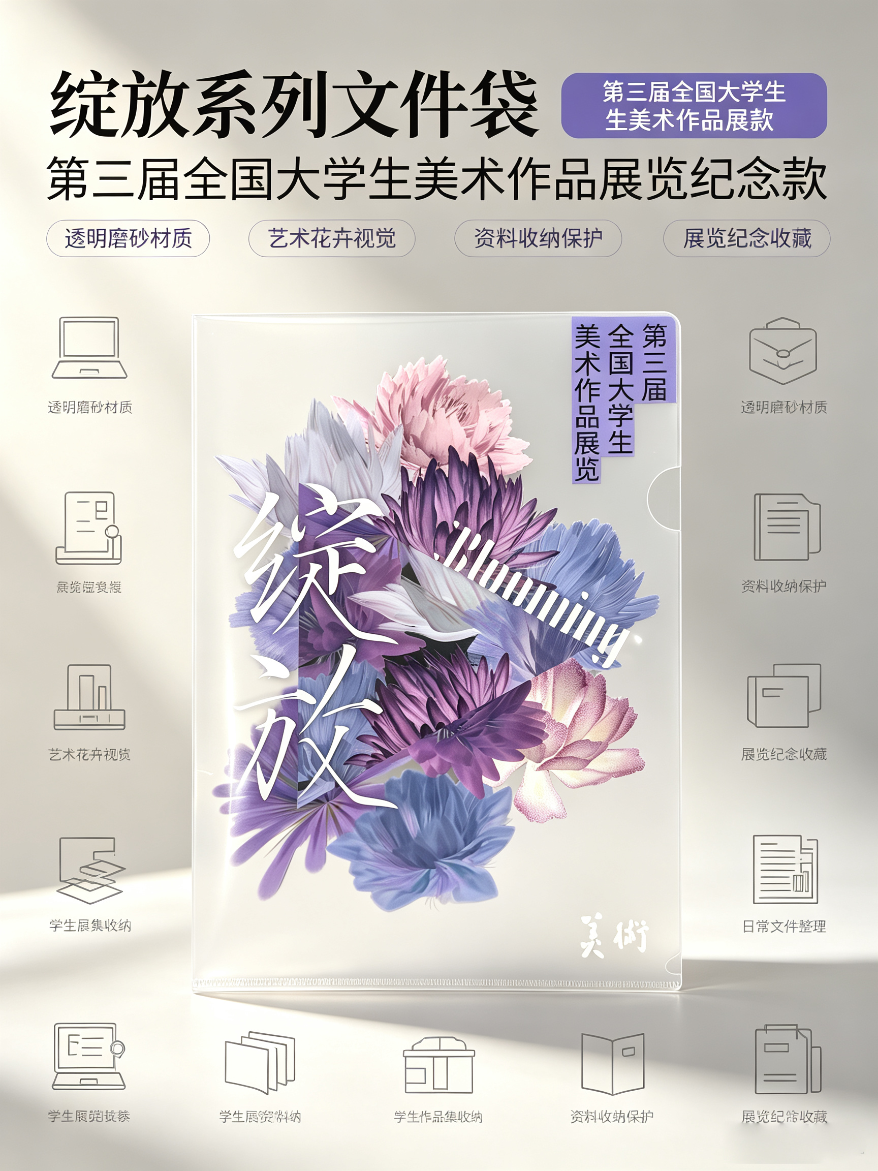 【“绽放”主题限量版】文件夹（第三届全国大学生美术作品展览文创）