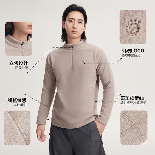 探拓户外抓绒衣男女半开衫长袖摇粒绒保暖抗静电打底衫冲锋衣内胆 商品图2