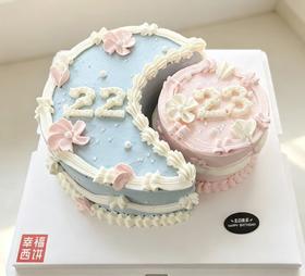 【日月同辉】 2磅生日蛋糕（东莞私人定制）