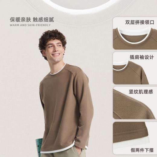 【出口级品质】丛绒·诺沙克假两件长袖 远红外自发热恒温科技 体感舒适 细腻绒感舒适透气 年轻时尚设计版型考究修饰身形 商品图1