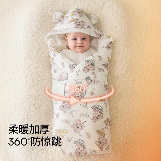【宝宝安睡】嫚熙儿童秋冬柔软加厚包单可拆卸内胆宝宝保暖防惊跳四季可用抱被 商品图3