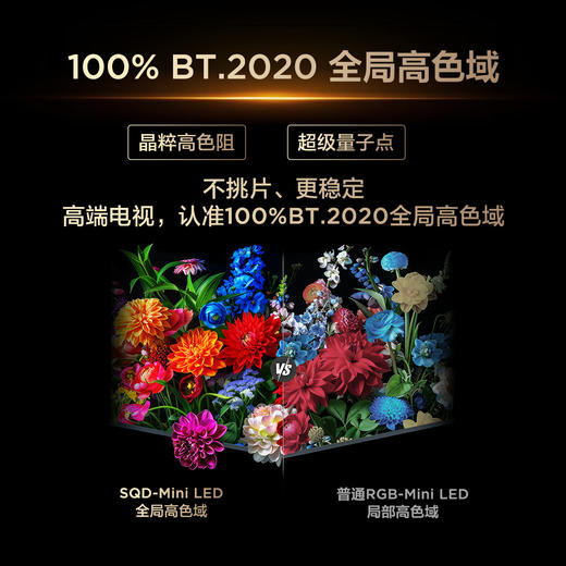 【新品上市】TCL电视 98T7M Pro 98英寸 SQD-Mini LED 100%全局高色域 超级蝶翼星曜屏 万象分区 绚彩XDR 2500nits 商品图1