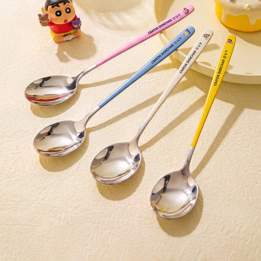摩登主妇【&蜡笔小新】316L不锈钢勺子食品级家用儿童汤匙西瓜勺 商品图0