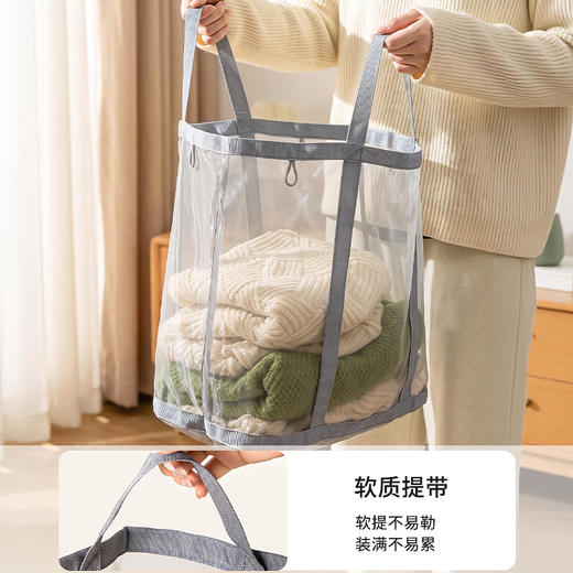摩登主妇脏衣篓家用洗衣篮手提折叠壁挂可移动大容量脏衣服收纳筐 商品图2