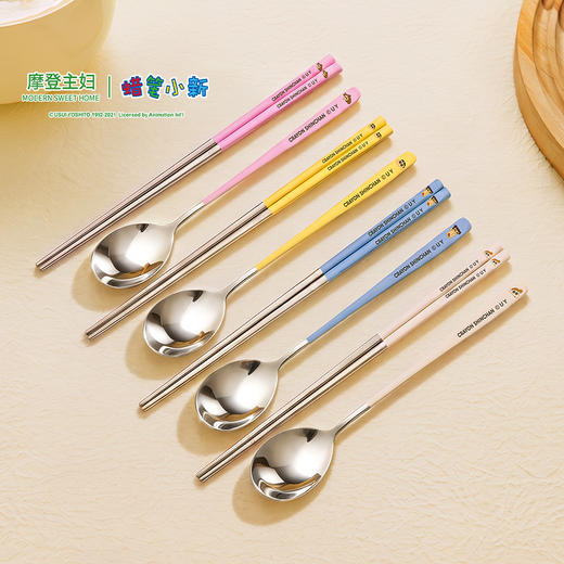 摩登主妇【&蜡笔小新】316L不锈钢勺子食品级家用儿童汤匙西瓜勺 商品图4