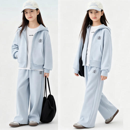 【39.9元/套起】儿童华棉拉链开衫裤子套装男童女童休闲裤开衫秋季套装★爱宝好物 商品图2