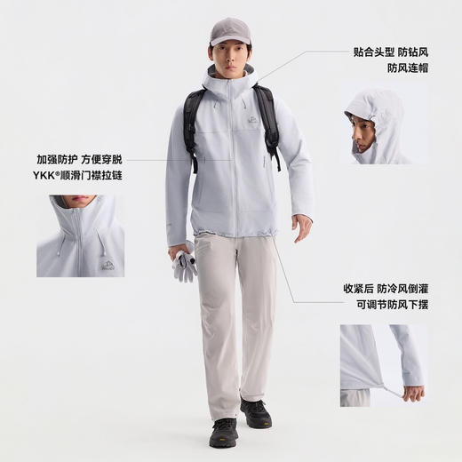 【P系列】伯希和户外软壳衣男CORDURA耐磨高弹外套轻量防风夹克 商品图4