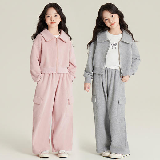 【39.9元/套起】儿童华棉拉链开衫裤子套装男童女童休闲裤开衫秋季套装★爱宝好物 商品图0