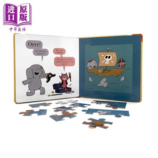 【中商原版】拼拼书 小猪与小象 Mo Willems My First Puzzle Book 英文原版 儿童绘本故事 五个趣味拼图 进口童书3岁+ 精装 商品图3