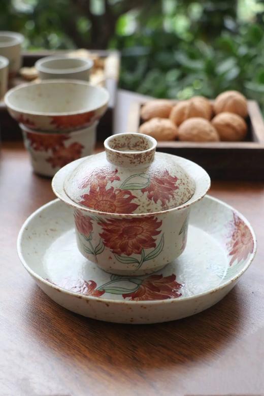 【10件套，169元】京隆堂青花火石红茶具套装 | 一套含6只独立品茗杯+带盖盖碗+托盘+公道杯+茶滤，诚意十足，心意满满 商品图4