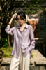 LONGNVFAIR·高定雾烟紫醋酸亮丝衬衫， 温柔又治愈的莫兰迪雾紫色，轻盈仙气，慵懒浪漫【3-7天发货，周末顺延】 商品缩略图1