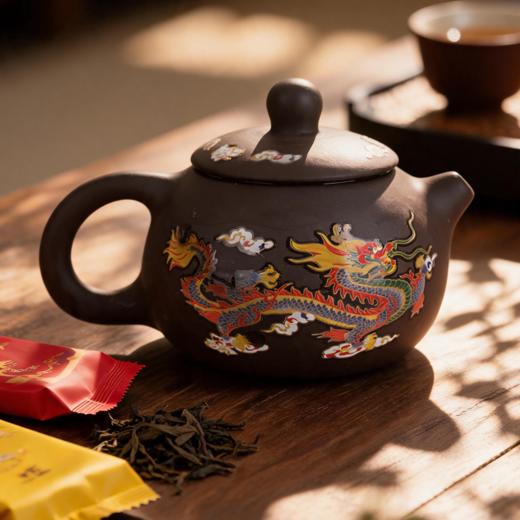 龙御宫廷大师手作茶叶茶具礼盒 正山小种+金骏眉+紫砂茶具套组 茶叶壮实匀整 茶香浓郁 精美礼盒 商品图4
