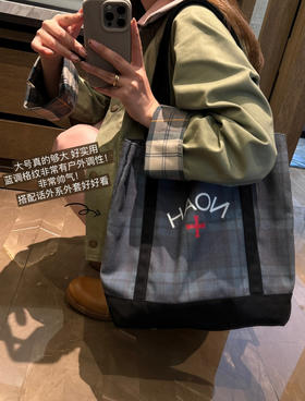 NOAH英伦苏格兰格纹托特帆布包 大小双版本082605