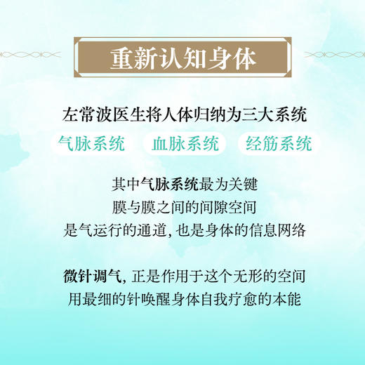 气脉觉醒 微针开启辽阔 左常波 左鸿歌 著 重新认知身体 气脉系统 血脉系统 经筋系统 9787521462739 中国中医药出版社 商品图4