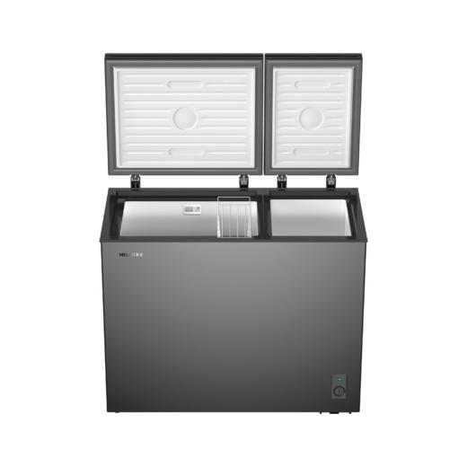 美菱 冰柜 BCD-220DTB(G23027) 典雅灰 220升 双温柜 顶开 卧式 双温双仓 13kg/24h PCM彩钢外观 一级能效 直冷 机械旋钮 压花铝板内胆 0.51kW·h/24h 商品图1