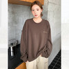 西遇宽松字母圆领卫衣女2026秋季慵懒风落肩休闲简约套头长袖上衣SS060852 商品缩略图3